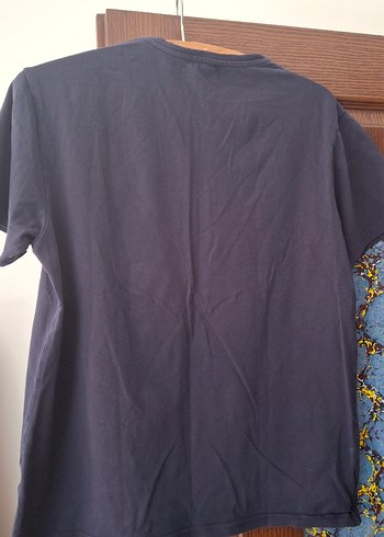 Linen Kumaşlı Lacivert  Tişört - Görsel 3