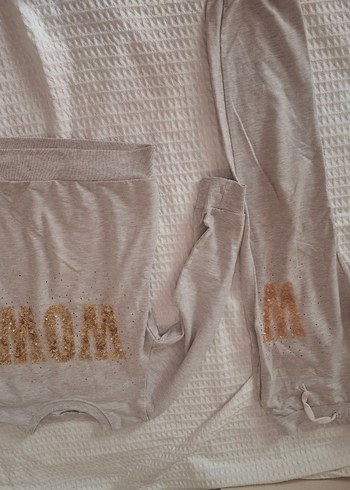 Bej Pamuklu Hamile Sweatshirt, Fermuarlı, Rahat Kesim