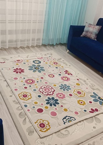 Beden Çiçek Desenli Çok Renkli Kilim