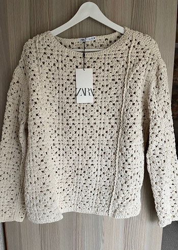 Zara kroşe şönil sweatshirt kazak - Görsel 3