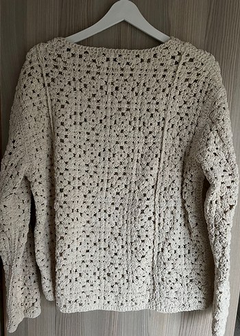 Zara kroşe şönil sweatshirt kazak - Görsel 5