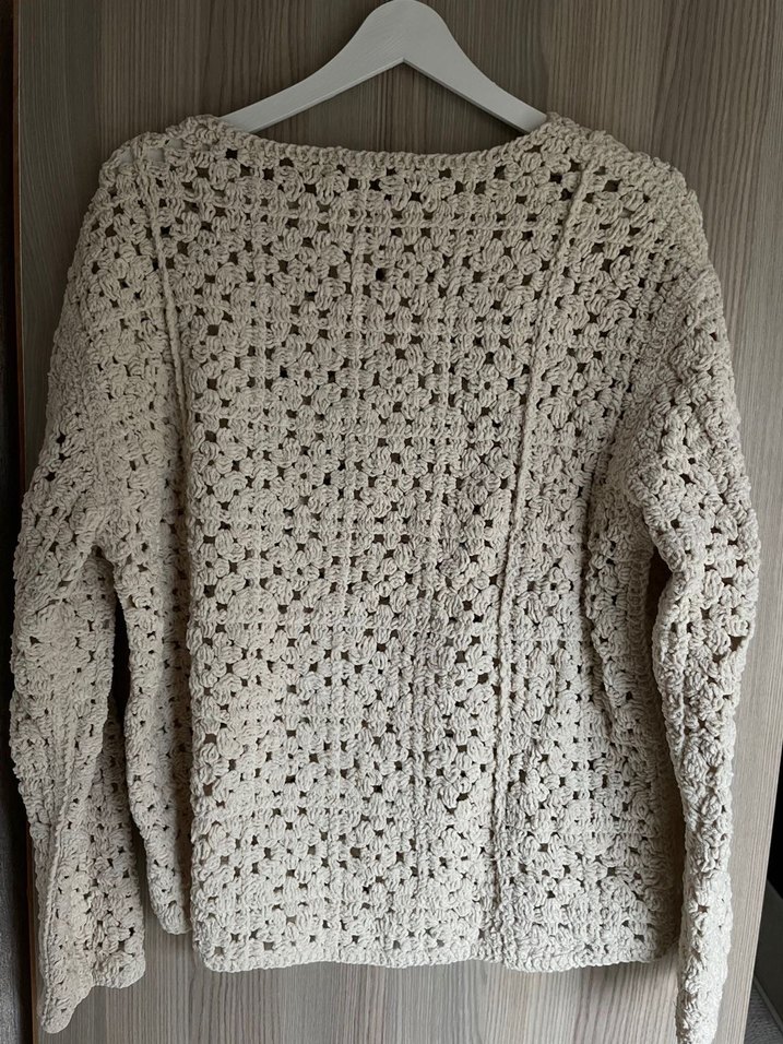 Zara kroşe şönil sweatshirt kazak - Görsel 5