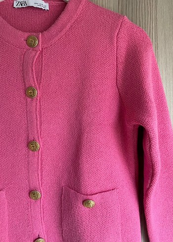 Zara gold düğme detaylı triko hırka - Görsel 4