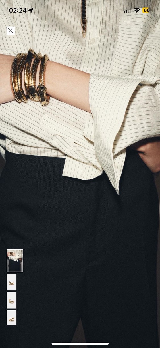 Zara Yılan Desenli Parlak Altın Bileklik - Görsel 2