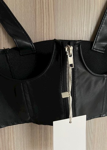 Bershka suni deri korse görünümlü  Büstiyer - Görsel 3