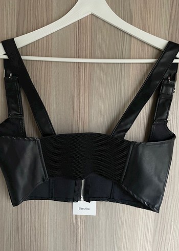 Bershka suni deri korse görünümlü  Büstiyer - Görsel 4