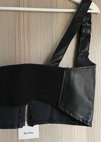 Bershka suni deri korse görünümlü  Büstiyer - Görsel 5