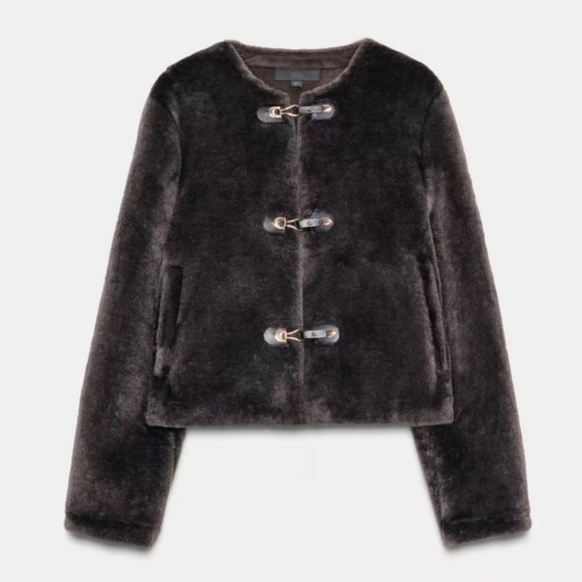 Zara süslü düğmeli çift yüzlü ceker - Görsel 4