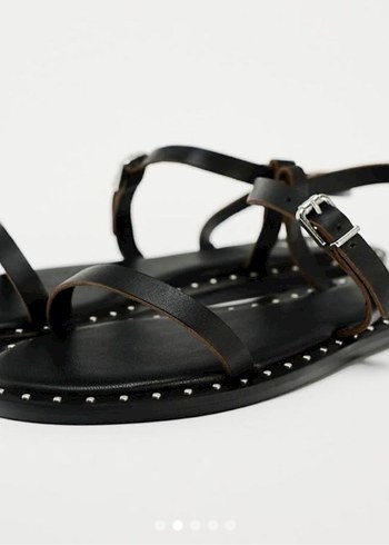 Zara hakiki inek derisi Tokalı Sandalet - Görsel 3