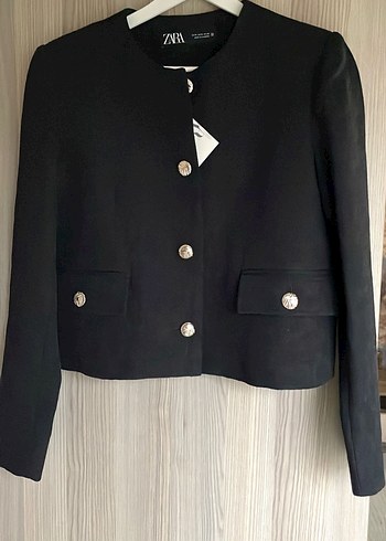 Zara gold düğme detaylı blazer ceket - Görsel 4