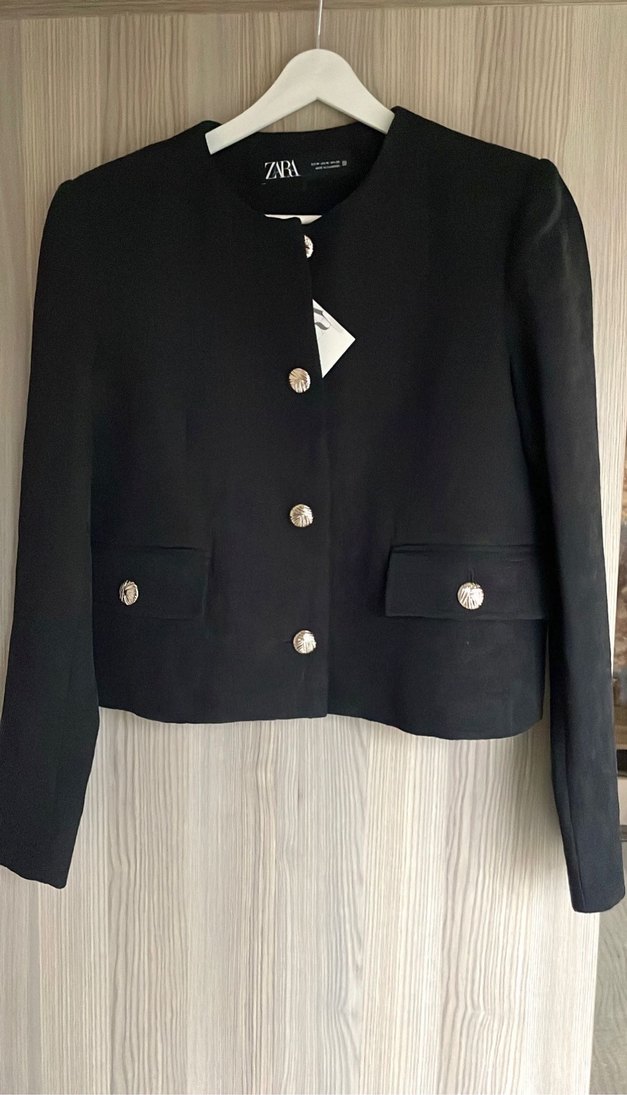 Zara gold düğme detaylı blazer ceket - Görsel 4