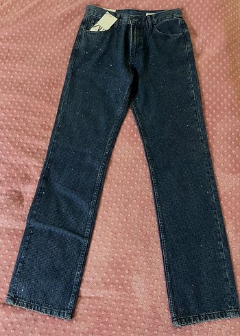 Zara parlak taşlı yüksel bel jean - Görsel 6