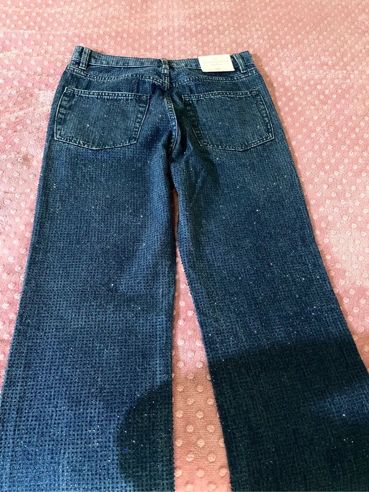 Zara parlak taşlı yüksel bel jean - Görsel 4