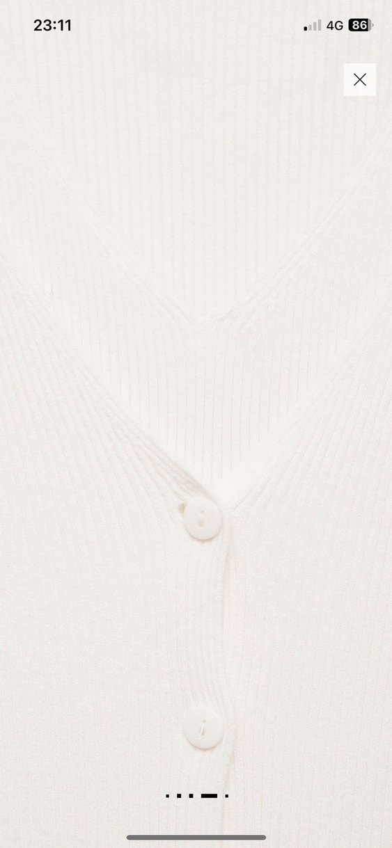 Mango ekru V Yaka Düğmeli triko Kadın Hırka - Görsel 5