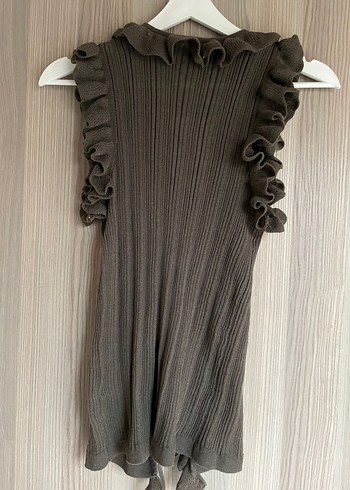 Zara Fırfırlı fiyonklu triko top - Görsel 5