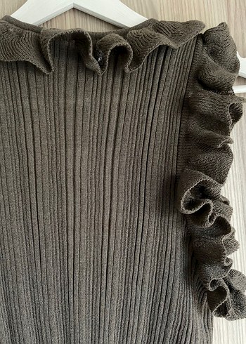 Zara Fırfırlı fiyonklu triko top - Görsel 6