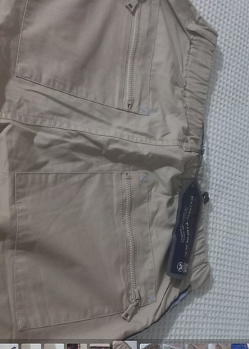 29 Beden gri Renk Bej Bol Kesim Kemerli Erkek Şort