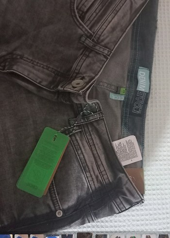 29 Beden gri Renk Gri Kadın Kot Pantolon, Kemerli, Midi Boy