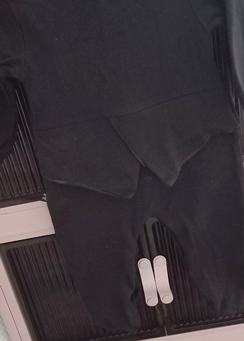 Düğmeli Siyah Beyaz Midi Tuxedo Elbise - Görsel 4