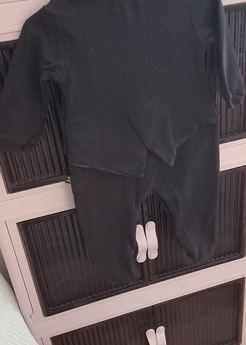 Düğmeli Siyah Beyaz Midi Tuxedo Elbise - Görsel 5