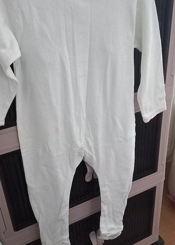 Beyaz Düğmeli Bebek Kız Tulum - Görsel 2