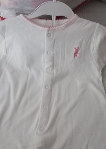 Beyaz Düğmeli Bebek Kız Tulum - Görsel 3