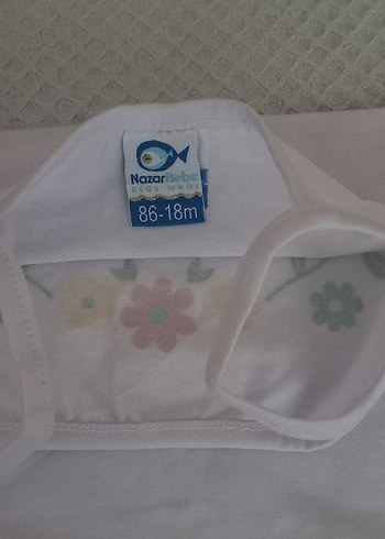 Nakışlı Beyaz Askısız Bebek zıbın. - Görsel 2