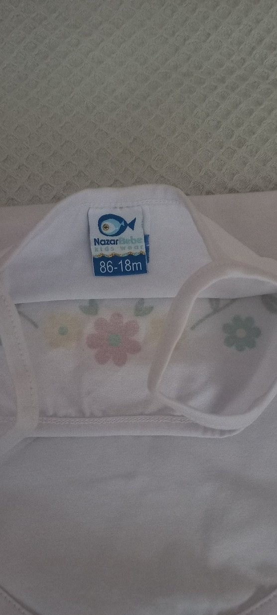 Nakışlı Beyaz Askısız Bebek zıbın. - Görsel 2