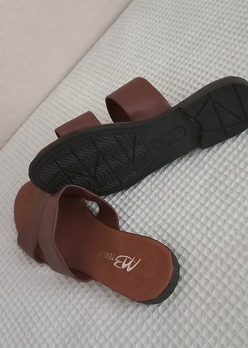 Kahverengi Kadın Dolgu Topuk Terlik - Görsel 3