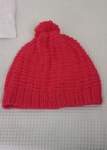 Kırmızı Örgü Kadın Bere - Görsel 2