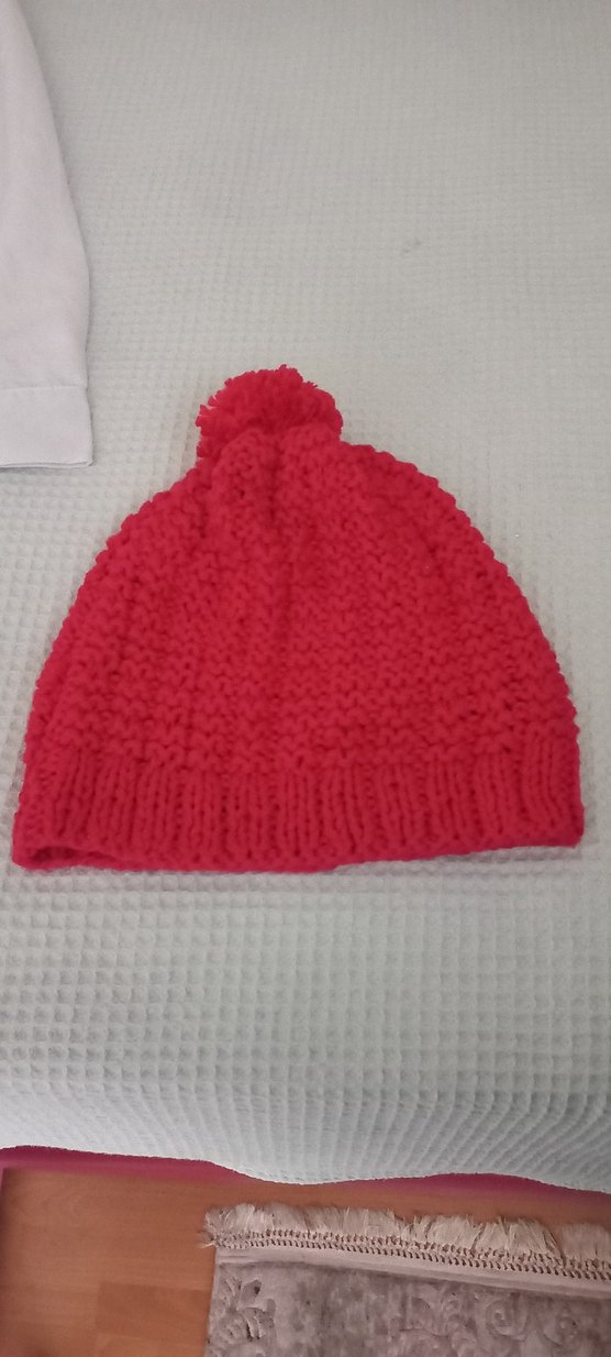 Kırmızı Örgü Kadın Bere - Görsel 2