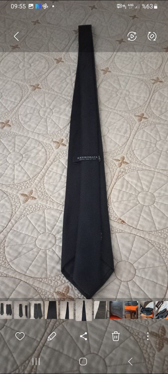 koyu lacivert Klasik Erkek Kravat - Görsel 5