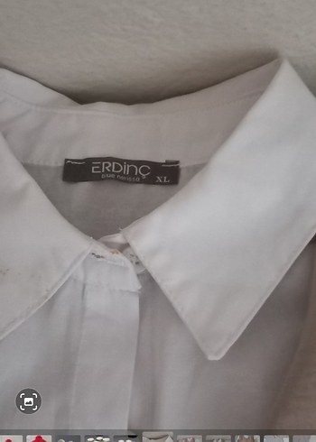 Bej Kız Keten Bluz, Gömlek Yaka, Düğmeli - Görsel 4