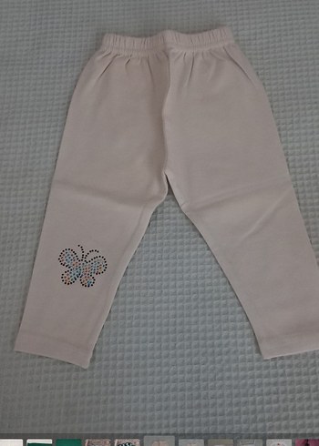 Kız Çocuk Bej Nakışlı Tayt - Görsel 2