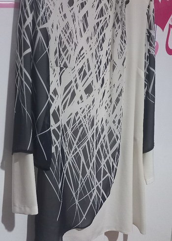 Uzun Kollu, Baskılı, Salaş Kadın Tunik - Görsel 4