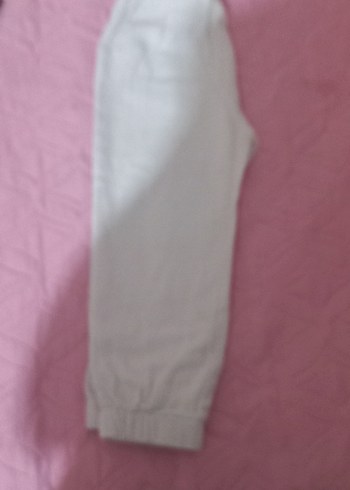 24-36 Ay Beden beyaz Renk erkek Çocuk Beyaz Dar Kesim Rahat Pantolon