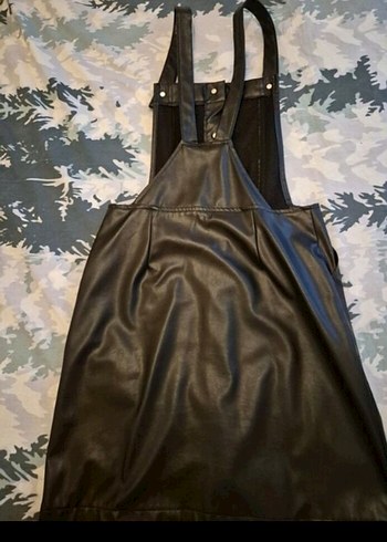 Siyah Deri Kız Salopet - Görsel 4