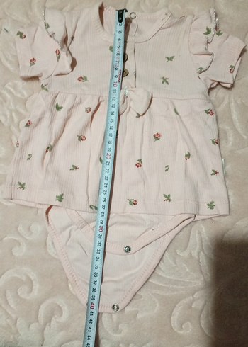 Düğmeli Nakışlı Kısa Kollu Bebek Kız Takımı - Görsel 4