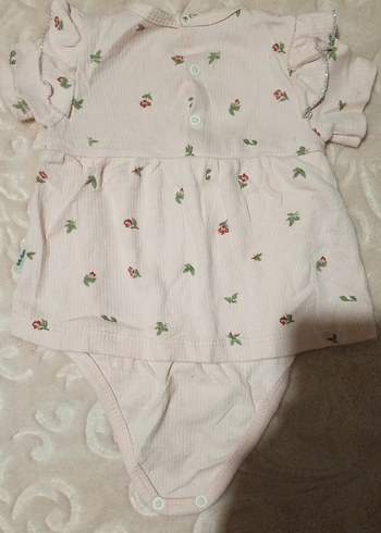 Düğmeli Nakışlı Kısa Kollu Bebek Kız Takımı - Görsel 6