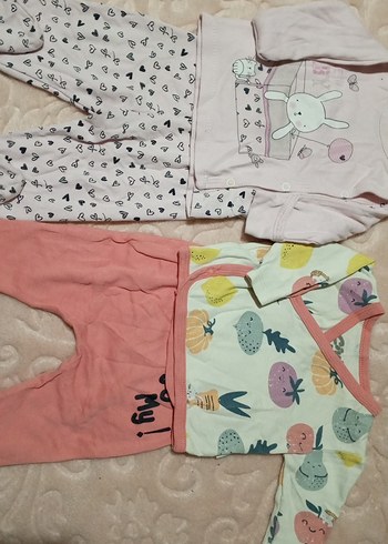 Pastel Renkli Kız Bebek Uzun Kollu yenidoğan Takım - Görsel 6