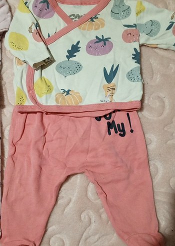 Pastel Renkli Kız Bebek Uzun Kollu yenidoğan Takım - Görsel 2