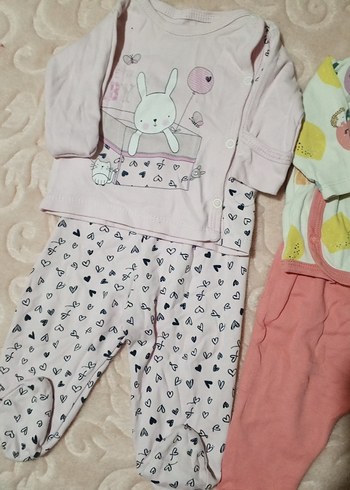 Pastel Renkli Kız Bebek Uzun Kollu yenidoğan Takım - Görsel 5