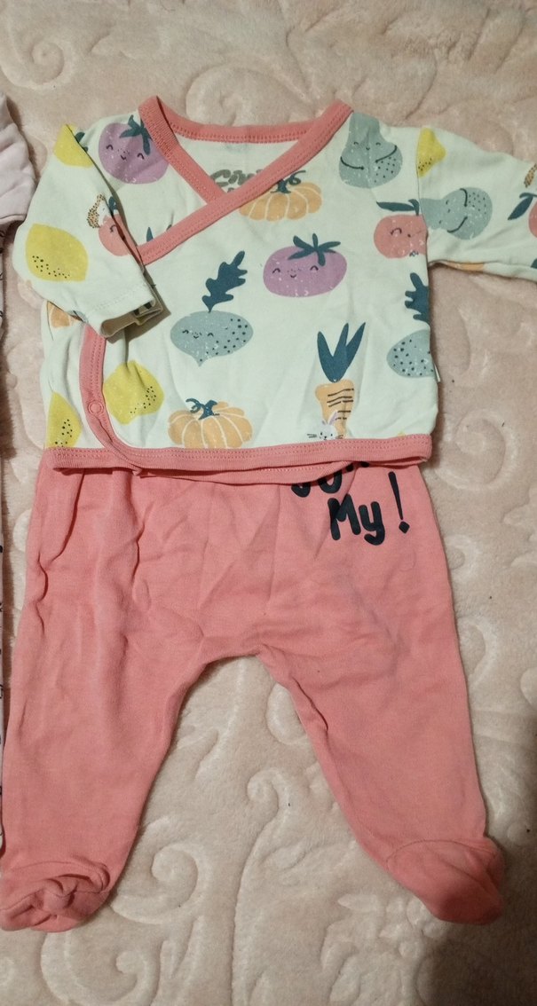 Pastel Renkli Kız Bebek Uzun Kollu yenidoğan Takım - Görsel 2