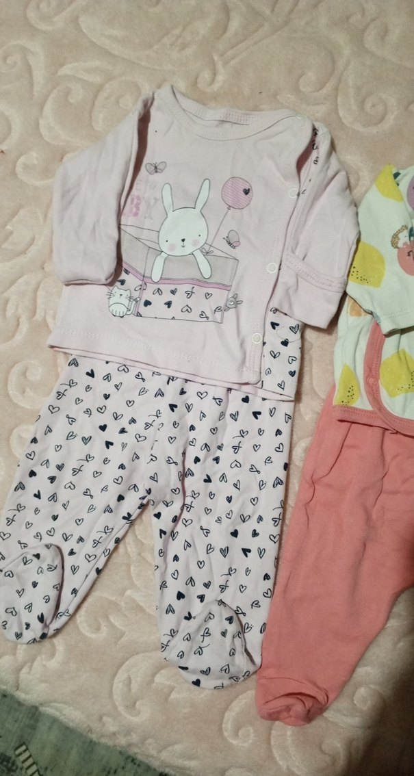 Pastel Renkli Kız Bebek Uzun Kollu yenidoğan Takım - Görsel 5