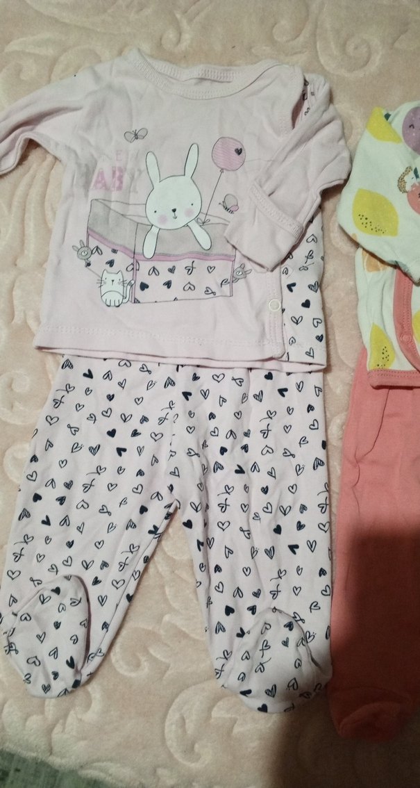 Pastel Renkli Kız Bebek Uzun Kollu yenidoğan Takım - Görsel 3