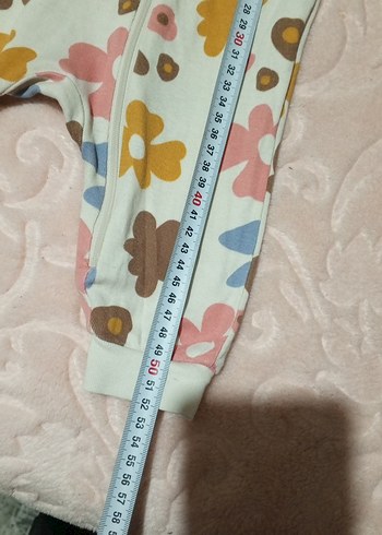 Çiçek Desenli Fermuarlı Bebek Kız Tulumu - Görsel 2