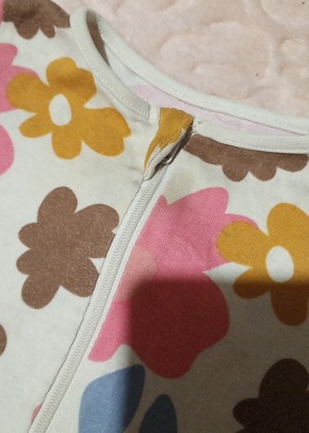 Çiçek Desenli Fermuarlı Bebek Kız Tulumu - Görsel 3