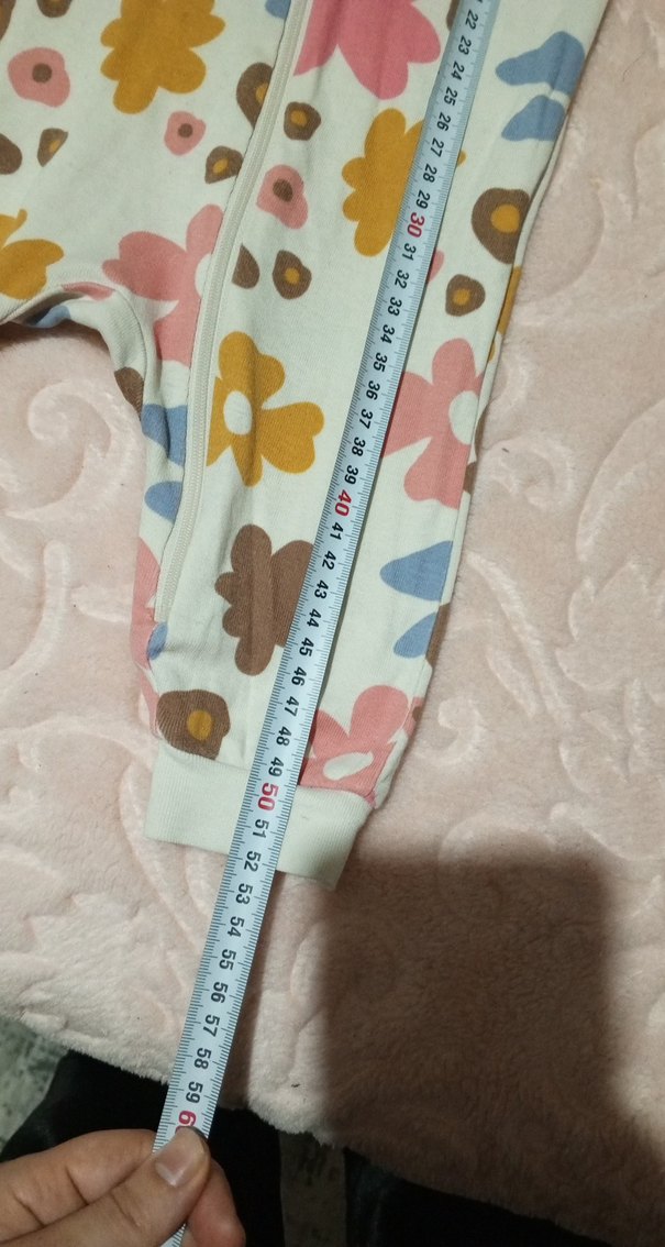 Çiçek Desenli Fermuarlı Bebek Kız Tulumu - Görsel 2