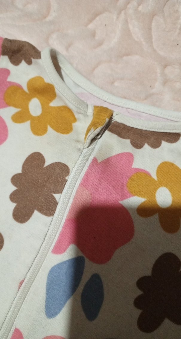 Çiçek Desenli Fermuarlı Bebek Kız Tulumu - Görsel 3