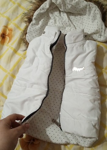 Kız Çocuk Beyaz Fermuarlı Yelek - Görsel 5